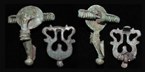 Brooch Duo, Knee & Lyre Styles, c. 2nd Cent Brooch Duo, Knee & Lyre Styles, c. 2nd Cent